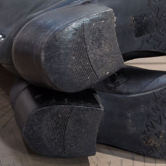 Arturo Chiang "Bes" Black Leather Riding Boot with Studs Sz 9.5 - Picture 12 of 16